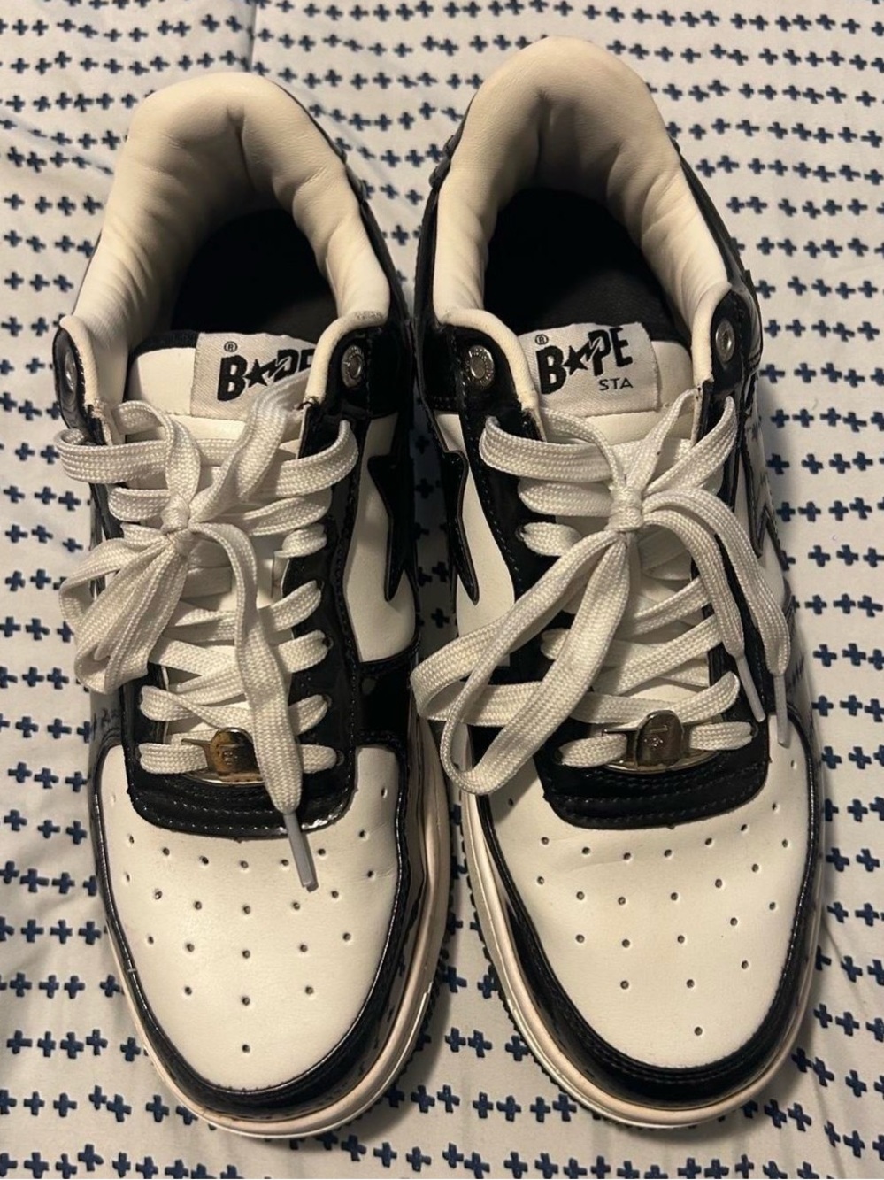 Bape White & Black Low Top Sneakers